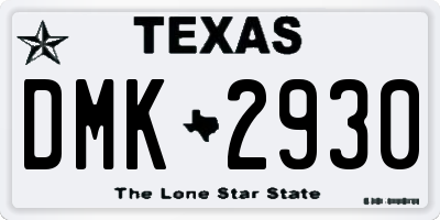 TX license plate DMK2930