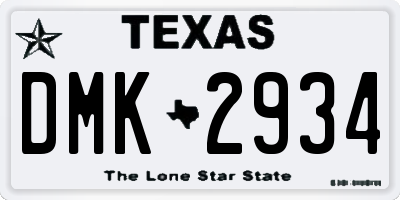 TX license plate DMK2934