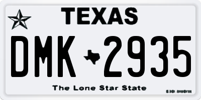 TX license plate DMK2935