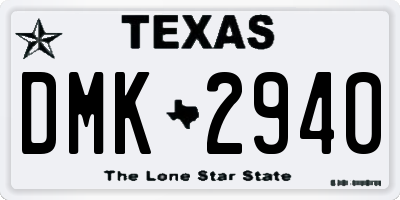 TX license plate DMK2940