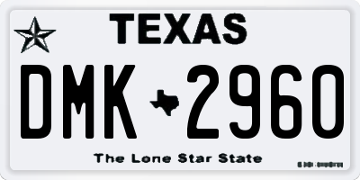 TX license plate DMK2960