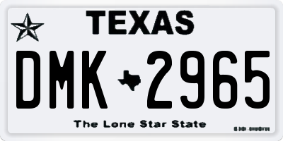 TX license plate DMK2965