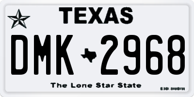 TX license plate DMK2968