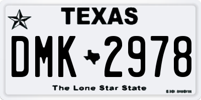 TX license plate DMK2978