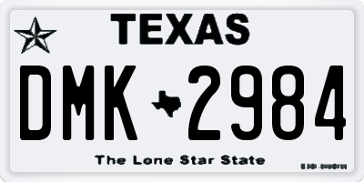 TX license plate DMK2984