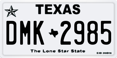 TX license plate DMK2985