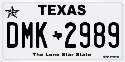 TX license plate DMK2989