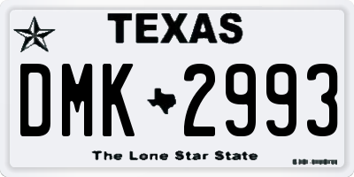 TX license plate DMK2993