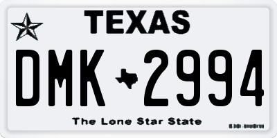 TX license plate DMK2994