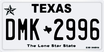 TX license plate DMK2996