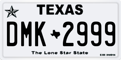 TX license plate DMK2999
