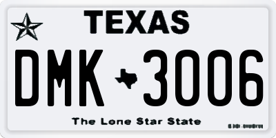 TX license plate DMK3006