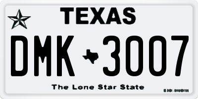 TX license plate DMK3007