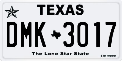 TX license plate DMK3017