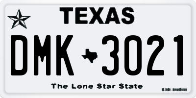 TX license plate DMK3021