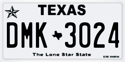 TX license plate DMK3024