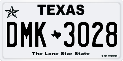 TX license plate DMK3028