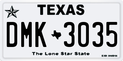 TX license plate DMK3035