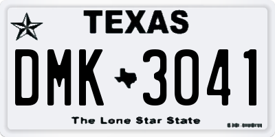 TX license plate DMK3041