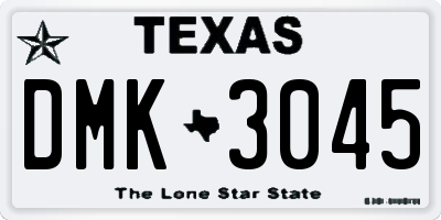 TX license plate DMK3045