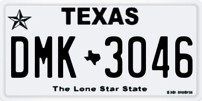 TX license plate DMK3046