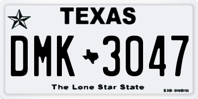 TX license plate DMK3047