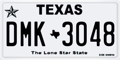 TX license plate DMK3048