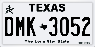 TX license plate DMK3052