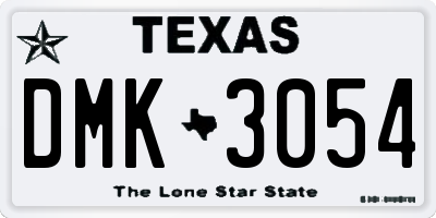 TX license plate DMK3054