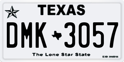 TX license plate DMK3057