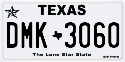 TX license plate DMK3060