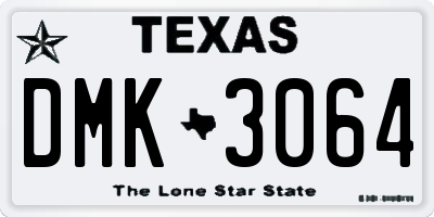 TX license plate DMK3064