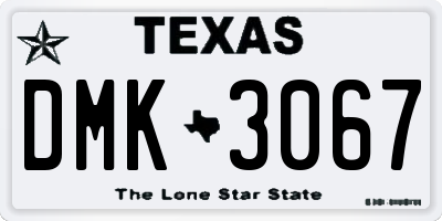 TX license plate DMK3067