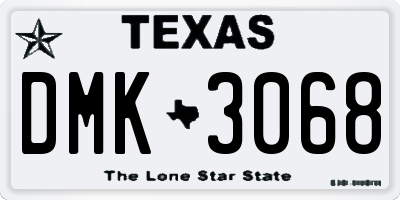 TX license plate DMK3068