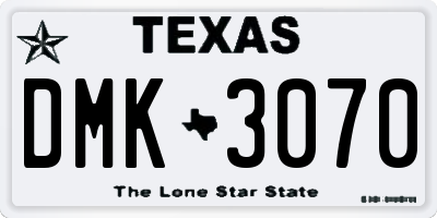 TX license plate DMK3070