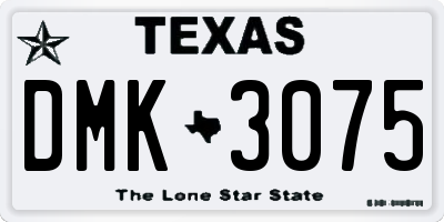 TX license plate DMK3075