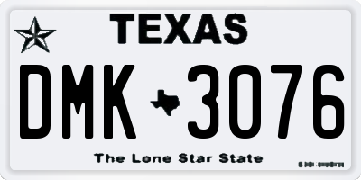 TX license plate DMK3076