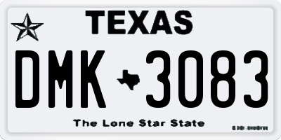 TX license plate DMK3083