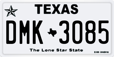TX license plate DMK3085