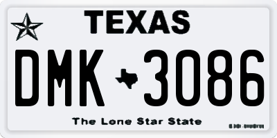 TX license plate DMK3086