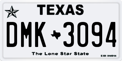 TX license plate DMK3094