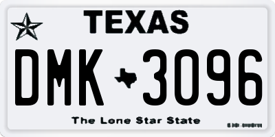 TX license plate DMK3096