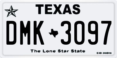 TX license plate DMK3097