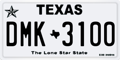 TX license plate DMK3100