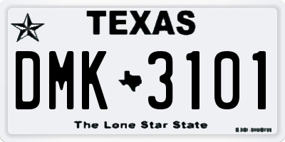 TX license plate DMK3101