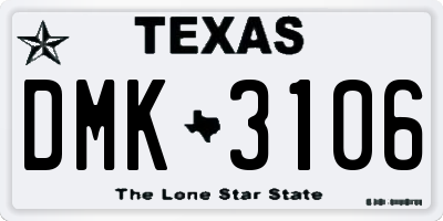 TX license plate DMK3106