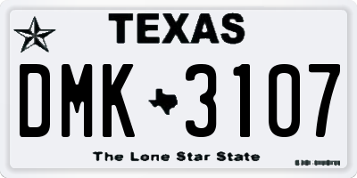 TX license plate DMK3107