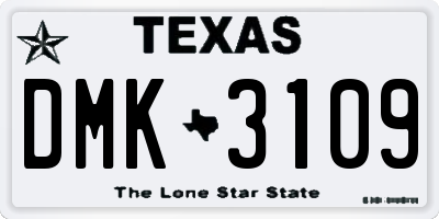 TX license plate DMK3109