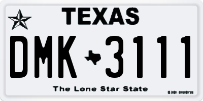 TX license plate DMK3111