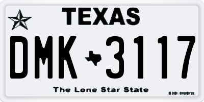 TX license plate DMK3117